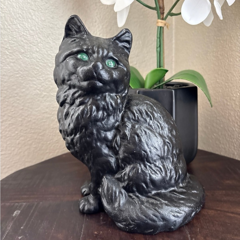 Vintage Metal Cat Statue